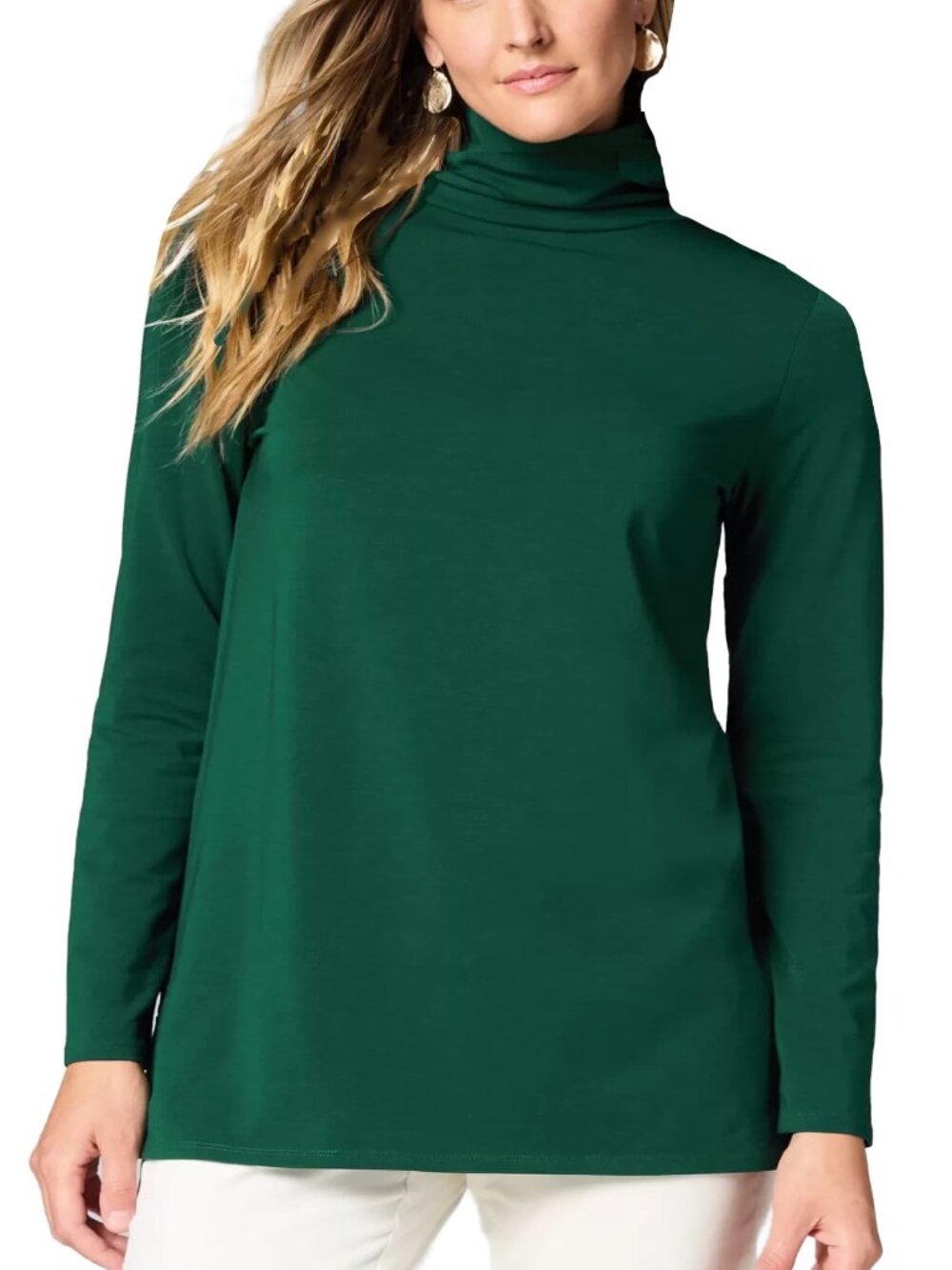 NEW J. JILL Luxe Supima Turtleneck Tunic -- SIZE 2X -- Pine Green -- PERFECT